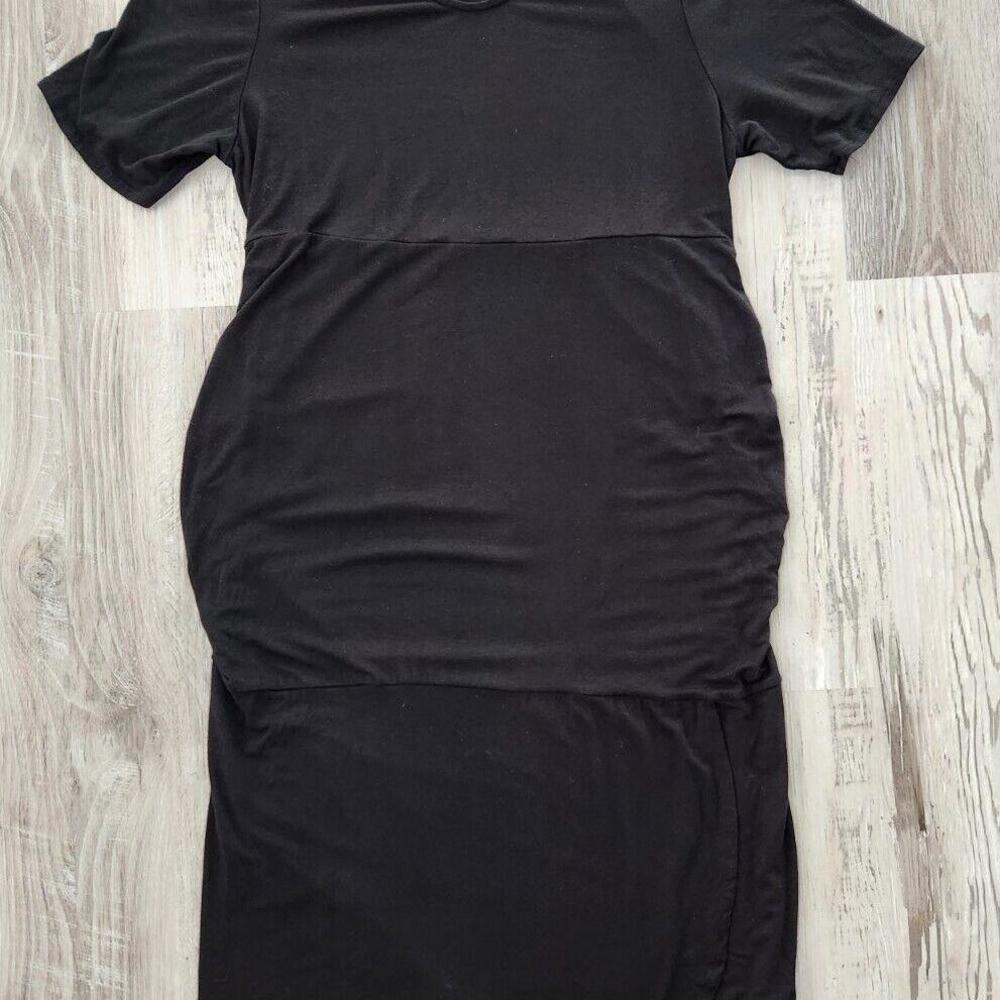 Liz Lange Maternity Dress Medium Black Stretchy T Shirt Material